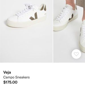 Veja campo sneakers in extra white/khaki (size IT36, runs big)